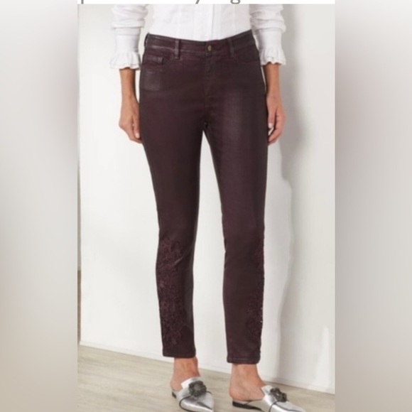 Soft Surroundings Women's Straight Leg Jeans - Dark Brown - Picture 1 of 10